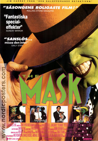 The Mask 1994 movie poster Jim Carrey Cameron Diaz Peter Riegert Chuck Russell From comics