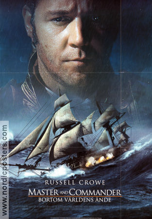 Master and Commander 2003 movie poster Russell Crowe Paul Bettany Billy Boyd Peter Weir Ships and navy