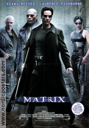 The Matrix 1999 poster Keanu Reeves Laurence Fishburne Carrie-Anne Moss Andy Wachowski