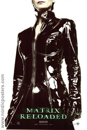 The Matrix Reloaded 2003 movie poster Carrie-Anne Moss Trinity Andy Wachowski