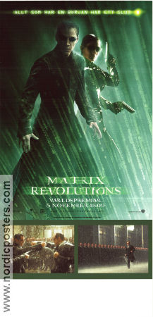 The Matrix Revolutions 2003 movie poster Keanu Reeves Carrie-Anne Moss Andy Wachowski