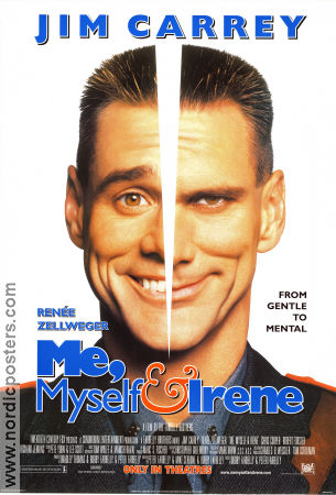 Me Myself and Irene 2000 movie poster Jim Carrey Renée Zellweger Anthony Anderson Bobby Farrelly