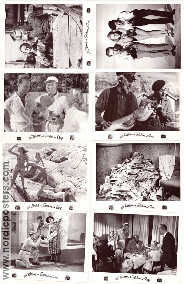 Med kärlek och solsken och sång 1948 lobby card set Åke Söderblom Bengt Logardt Anne-Marie Aaröe Per Grunvall