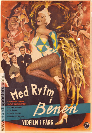 Die Beine von Dolores 1957 movie poster Germaine Damar Claus Biederstaedt Ruth Stephan Géza von Cziffra Dance Musicals