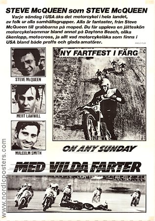 On Any Sunday 1971 movie poster Steve McQueen Mert Lawwill Malcolm Smith Motorcycles Documentaries
