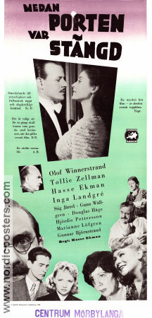 Medan porten var stängd 1946 movie poster Tollie Zellman Olof Winnerstrand Inga Landgré Hasse Ekman