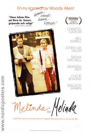 Melinda och Melinda 2004 poster Will Ferrell Vinessa Shaw Chiwetel Ejiofor Woody Allen