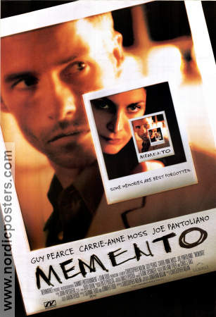 Memento 2000 movie poster Guy Pearce Carrie-Anne Moss Joe Pantoliano Christopher Nolan