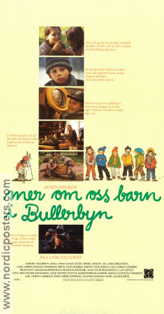 Mer om oss barn i Bullerbyn 1987 movie poster Linda Bergström Henrik Larsson Lasse Hallström Writer: Astrid Lindgren Poster artwork: Ilon Wikland Kids