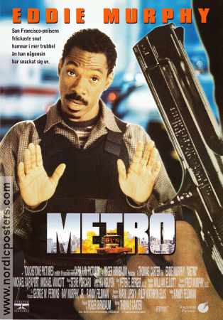 Metro 1997 movie poster Eddie Murphy Michael Rapaport Thomas Carter Guns weapons Police and thieves