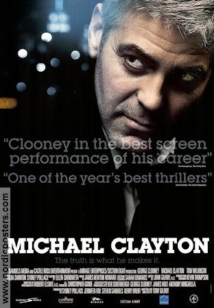 Michael Clayton 2007 movie poster George Clooney Tilda Swinton Tom Wilkinson Sydney Pollack Tony Gilroy
