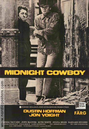 Midnight Cowboy 1969 movie poster Dustin Hoffman Jon Voight Sylvia Miles John Schlesinger