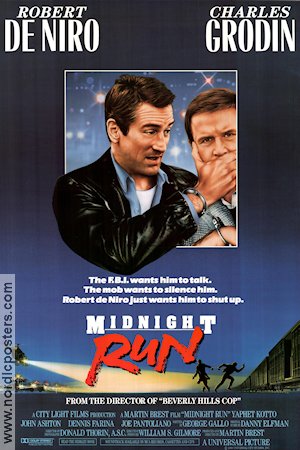 Midnight Run 1988 movie poster Robert De Niro Charles Grodin Yaphet Kotto Martin Brest Mafia