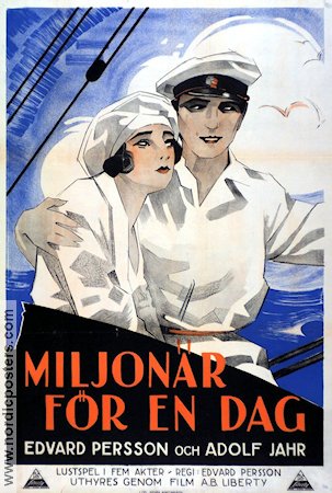 Miljonär för en dag 1926 movie poster Edvard Persson Adolf Jahr