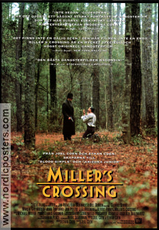 Miller´s Crossing 1990 movie poster Gabriel Byrne Albert Finney John Turturro Marcia Gay Harden Joel Ethan Coen Mafia