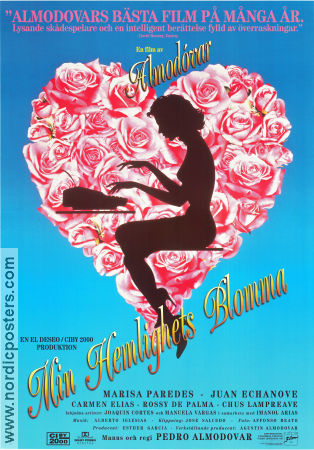 La flor de mi secreto 1995 movie poster Marisa Paredes Juan Echanove Carme Elias Pedro Almodovar Flowers and plants Spain