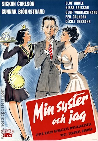 Min syster och jag 1950 movie poster Sickan Carlsson Gunnar Björnstrand Elof Ahrle Schamyl Bauman