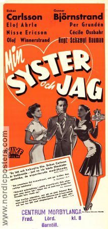 Min syster och jag 1950 movie poster Sickan Carlsson Gunnar Björnstrand Elof Ahrle Schamyl Bauman