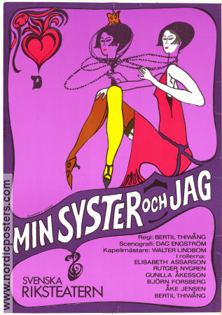 Min syster och jag 1970 poster Elisabeth Assarson Rutger Nygren Bertil Thiwång Find more: Theater Artistic posters