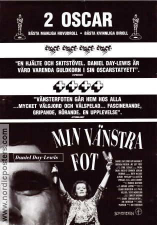 My Left Foot Brown 1989 movie poster Daniel Day-Lewis Brenda Fricker Alison Whelan Jim Sheridan