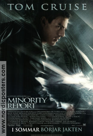 Minority Report 2002 poster Tom Cruise Colin Farrell Samantha Morton Steven Spielberg