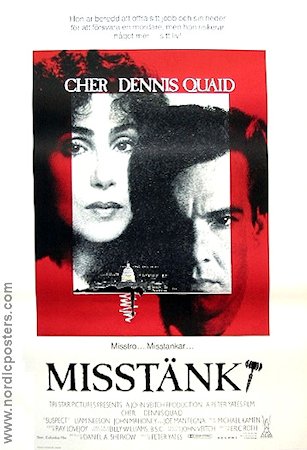 Suspect 1987 movie poster Dennis Quaid Cher Liam Neeson Peter Yates