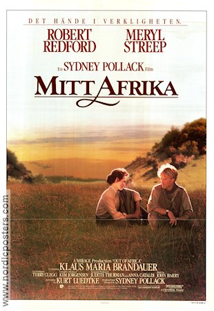 Out of Africa 1985 movie poster Meryl Streep Robert Redford Klaus Maria Brandauer Sydney Pollack Writer: Karen Blixen Mountains Romance