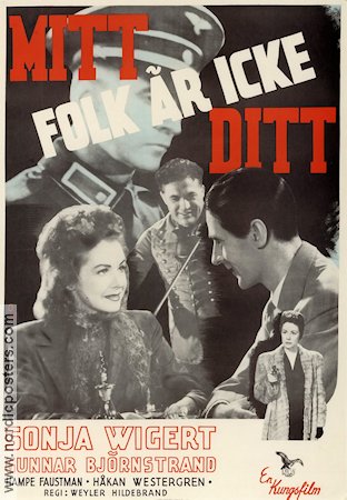 Mitt folk är icke ditt 1944 movie poster Sonja Wigert Gunnar Björnstrand Find more: Nazi