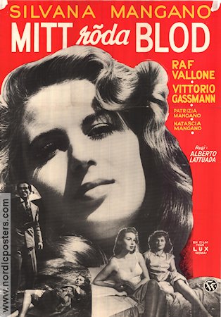 Anna 1953 movie poster Silvana Mangano Raf Vallone Vittorio Gassman Alberto Lattuada