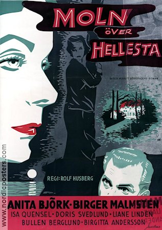 Moln över Hellesta 1956 movie poster Anita Björk Birger Malmsten Rolf Husberg Artistic posters