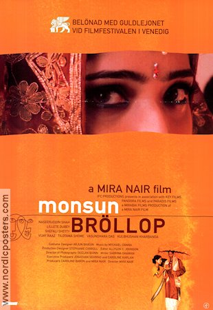 Monsoon Wedding 2001 movie poster Naseeruddin Shah Lillete Dubey Shefali Shah Mira Nair Country: India Asia