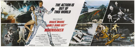 Moonraker 1979 movie poster Roger Moore Richard Kiel Lois Chiles Michael Lonsdale Lewis Gilbert