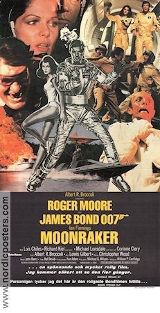 Moonraker 1979 poster Roger Moore Richard Kiel Lois Chiles Michael Lonsdale Lewis Gilbert