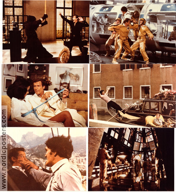Moonraker 1979 lobbykort Roger Moore Richard Kiel Lois Chiles Michael Lonsdale Lewis Gilbert