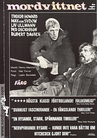The Night Visitor 1971 movie poster Max von Sydow Trevor Howard Liv Ullman Per Oscarsson Laslo Benedek