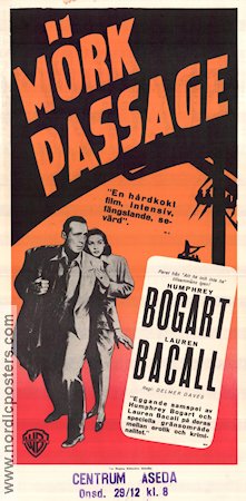 Dark Passage 1947 movie poster Humphrey Bogart Lauren Bacall