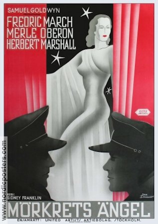 The Dark Angel 1935 movie poster Merle Oberon Fredric March