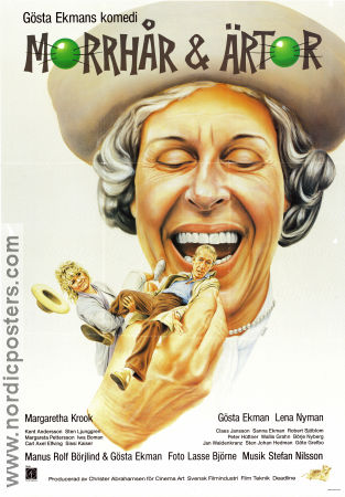 Morrhår och ärtor 1986 poster Margaretha Krook Gösta Ekman