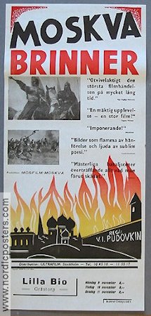 Moskva brinner 1941 movie poster Vsevolod Pudovkin Russia