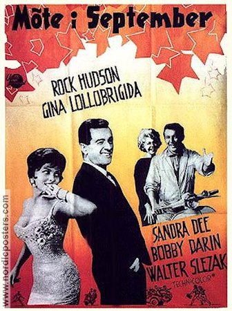 Come September 1961 movie poster Rock Hudson Gina Lollobrigida Sandra Dee Bobby Darin