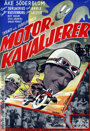 Motorkavaljerer 1949 movie poster Åke Söderblom Viveca Serlachius Rut Holm Stig Järrel Carl-Gustaf Lindstedt Elof Ahrle Motorcycles