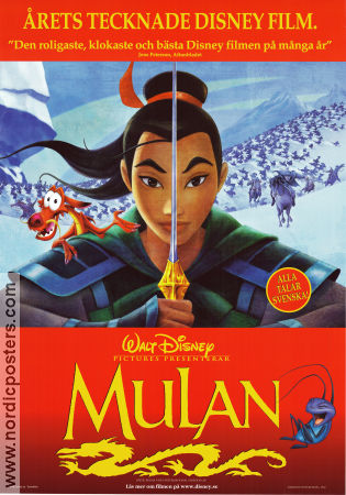 Mulan 1998 movie poster Ming-Na Wen Tony Bancroft Animation Asia Mountains