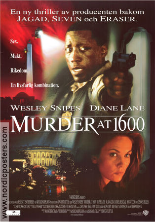 Murder at 1600 1997 movie poster Wesley Snipes Diane Lane Daniel Benzali Dwight H Little