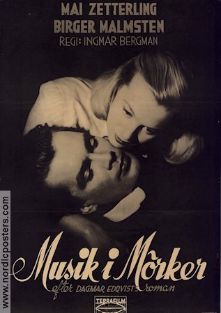 Music in Darkness 1948 movie poster Mai Zetterling Birger Malmsten Olof Winnerstrand Ingmar Bergman