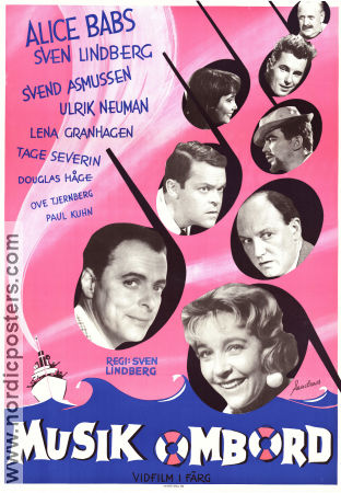 Musik ombord 1958 movie poster Alice Babs Svend Asmussen Ulrik Neumann Tage Severin Lena Granhagen Sven Lindberg Ships and navy