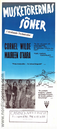 At Sword´s Point 1952 movie poster Cornel Wilde Maureen O´Hara Robert Douglas Lewis Allen Adventure and matine