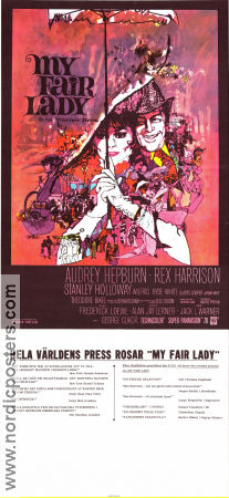 My Fair Lady 1964 movie poster Audrey Hepburn Rex Harrison George Cukor Writer: George Bernard Shaw Music: Alan Jay Lerner Music: Frederick Loewe Musicals Romance