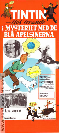 Tintin et les oranges bleues 1964 movie poster Jean Bouise Jean-Pierre Talbot Tintin Philippe Condroyer Poster artwork: Hergé