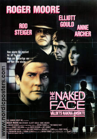 The Naked Face 1984 poster Roger Moore Rod Steiger Anne Archer Elliott Gould Bryan Forbes