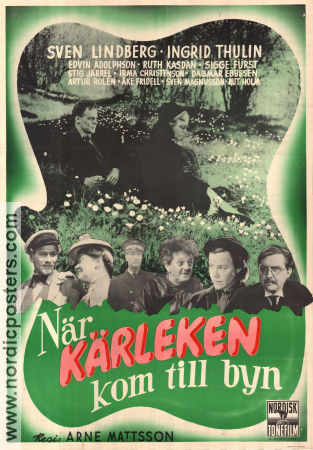 När kärleken kom till byn 1950 movie poster Sven Lindberg Edvin Adolphson Ingrid Thulin Arne Mattsson Romance